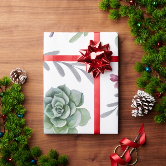 サボテン柄 ラッピングペーパー (クリスマスギフト)