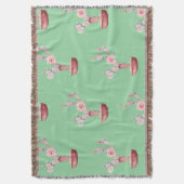 サボテン梨の水色グリーン スローブランケット (正面縦)