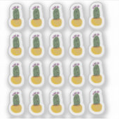 サボテン植物チータードルデザイン シール (正面)