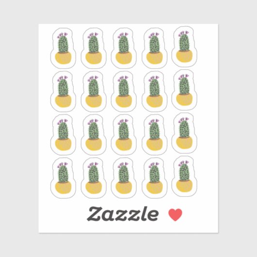 サボテン植物チータードルデザイン シール (シート)
