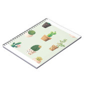 サボテン植物ポット花柄かわいい ノートブック (左側)