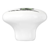 サボテン植物手描きイラストレーション セラミックノブ (側面)