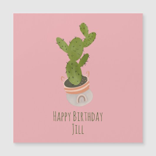 サボテン植物虹のバスケット手描き (正面)