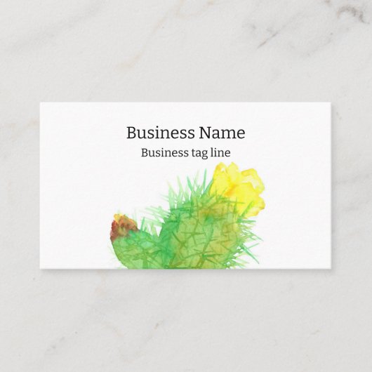 サボテン植物黄花砂漠 名刺 (正面)