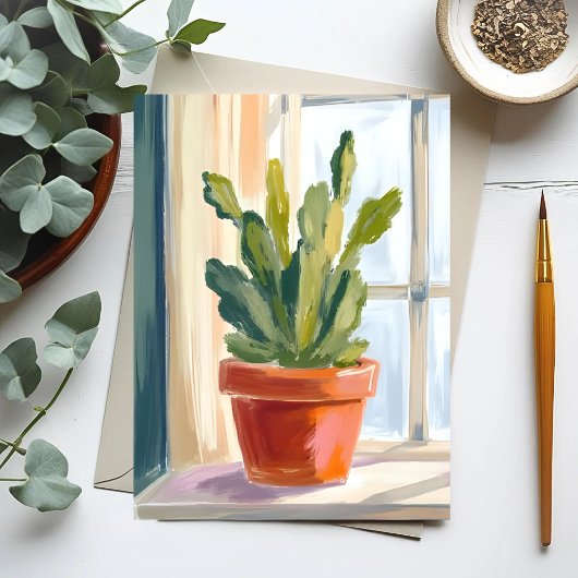 サボテン植物 | グリーンボタニカル水彩画 ポストカード