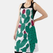 サボテン植物、ヴィンテージグリーンシームレスパターン。 エプロン (インサイチュ)