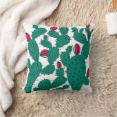 サボテン植物、ヴィンテージグリーンシームレスパターン。 クッション (ブランケット)