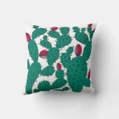 サボテン植物、ヴィンテージグリーンシームレスパターン。 クッション (裏面)