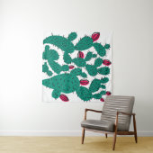 サボテン植物、ヴィンテージグリーンシームレスパターン。 タペストリー (インサイチュ(横))