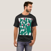 サボテン植物、ヴィンテージグリーンシームレスパターン。 Tシャツ (正面フル)