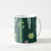 サボテン植物:ヴィンテージシームレスな背景 コーヒーマグカップ (正面右)