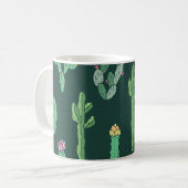 サボテン植物:ヴィンテージシームレスな背景 コーヒーマグカップ (正面左)
