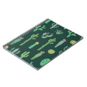 サボテン植物：ヴィンテージシームレスな背景 ノートブック (左側)