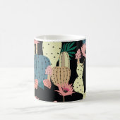 サボテン植物：ヴィンテージ植物模様 コーヒーマグカップ (中央)