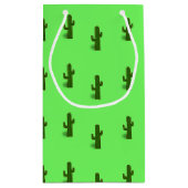 サボテン植物、薄緑 スモールペーパーバッグ (裏面)