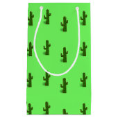 サボテン植物、薄緑 スモールペーパーバッグ (正面)