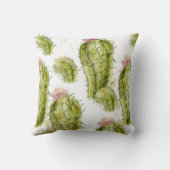 サボテン模様の水彩 クッション (裏面)