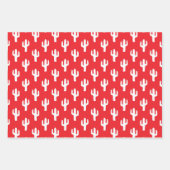 サボテン模様の砂漠南西部の原色おもしろい ラッピングペーパーシート (正面)