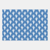 サボテン模様イエローオレンジブルーデザートサウスウェスト ラッピングペーパーシート (正面3)