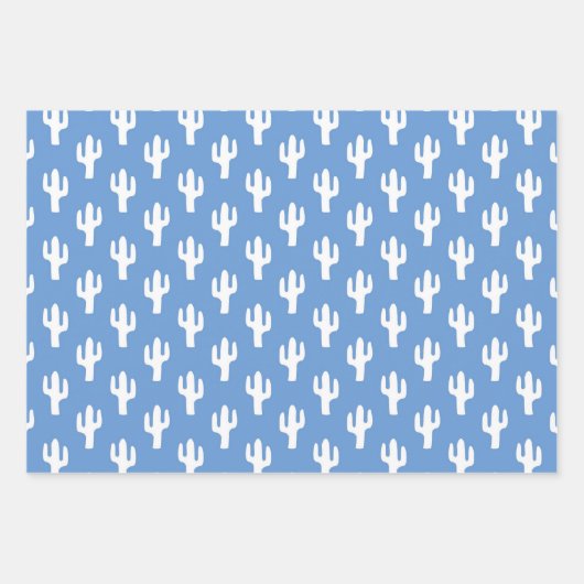 サボテン模様シャーベットカラーズデザートモダンおもしろい ラッピングペーパーシート (正面3)