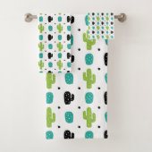 サボテン模様デザイン バスタオルセット (インサイチュ)