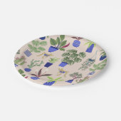 サボテン模様ピンク ペーパープレート (アングル)