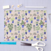 サボテン模様ピンク 薄葉紙 (クラフト)