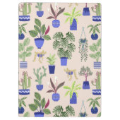 サボテン模様赤面ピンク クリップボード (裏面)