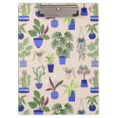 サボテン模様赤面ピンク クリップボード (正面)