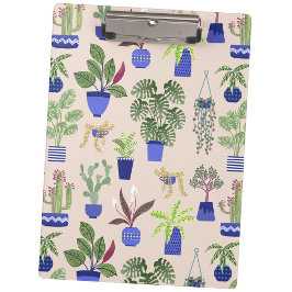 サボテン模様赤面ピンク クリップボード