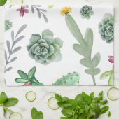 サボテン模様 キッチンタオル (折り畳み)