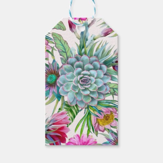 サボテン模様 ギフトタグ (正面)