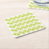 サボテン模様 スクエアペーパーコースター (アングル)