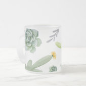 サボテン模様 フロストグラスマグカップ (正面左)