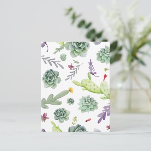 サボテン模様 ポストカード (スタンド正面)