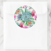 サボテン模様 ラウンドシール (バッグ)