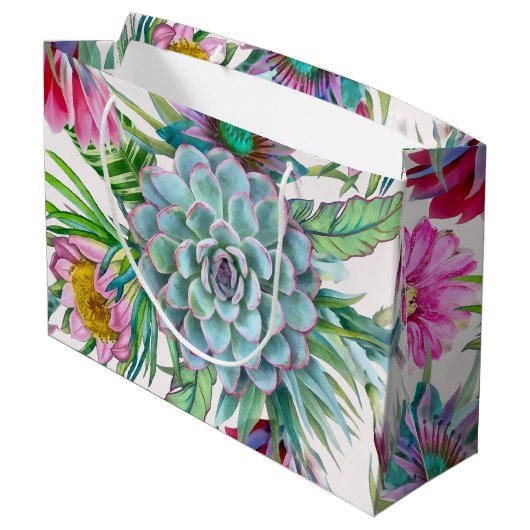 サボテン模様 ラージペーパーバッグ (裏面アングル)