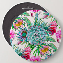 サボテン模様 缶バッジ