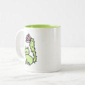 サボテン猫の植物のマグ ツートーンマグカップ (正面左)