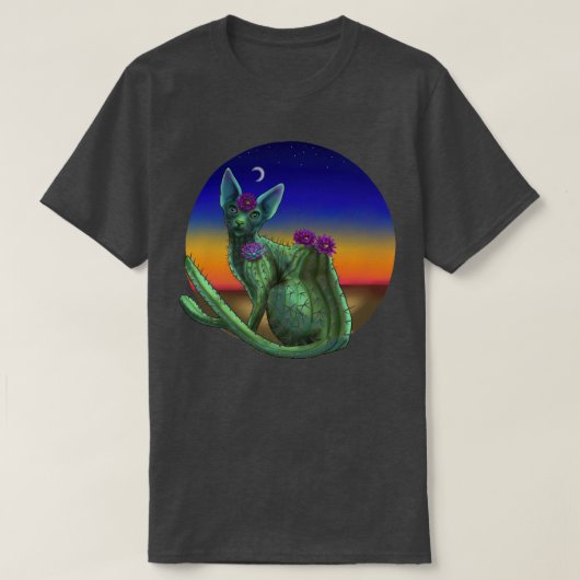 サボテン猫 Tシャツ (デザイン正面)