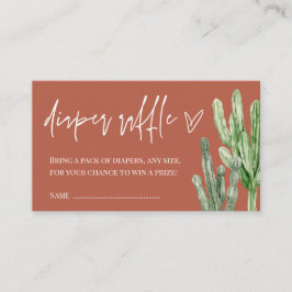 サボテン男女兼用デザートおむつラッフル エンクロージャーカード