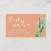 サボテン男女兼用砂漠こんにちは赤ちゃんシャワー エンクロージャーカード (正面)