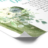 サボテン白い花の深夜おむつサイン ポスター (角)