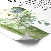 サボテン白い花の深夜おむつサイン ポスター (角)