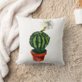 サボテン白い花水色南西ボホ クッション (ブランケット)