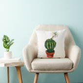 サボテン白い花水色南西ボホ クッション (椅子)