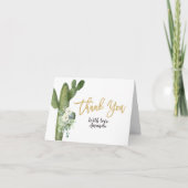 サボテン白フローラブライダルシャワーサンキューカード サンキューカード (正面)