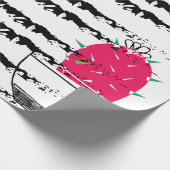 サボテン白黒パターン ラッピングペーパー (角)