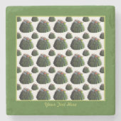 サボテン石コースター – オプシパーソナライズされたョン ストーンコースター (正面)