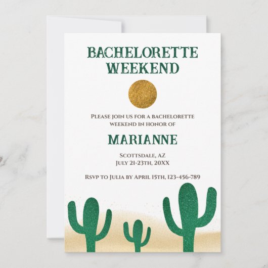 サボテン砂漠の目的地バチェロレッテ週末 招待状 (正面)